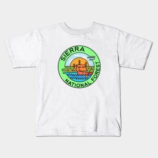 Sierra National Forest California Camping Canoe Kids T-Shirt